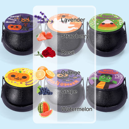 JOYIN Halloween Witch Cauldron Themed Bath Bomb with Mochi Squishy Toy, 6 Packs Bubble Kids Bath Bombs with Surprise Toy Inside, Trick or Treating, Halloween Party Favors Supplies, Goodie Bag Stuffers