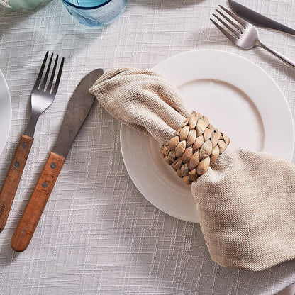 BEIBANG 6pcs Farmhouse Napkin Rings Holder by Handmade, Rustic Woven Napkin Rings Holder, Fall Woven Napkins Rings for Thanksgiving, Christmas, New Year Eve, Easter