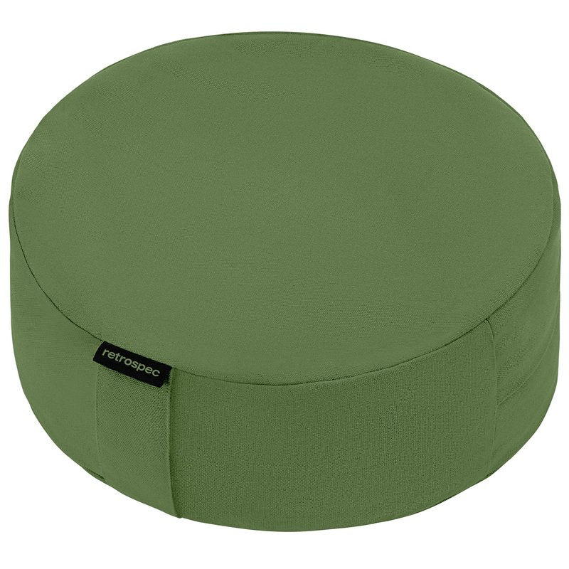 Retrospec Sedona Zafu Meditation Cushion & Floor Pillow with Buckwheat Hulls - Adjustable Yoga Accessory for Women - 13in Round Cotton Seat with Handle & Washable Cover