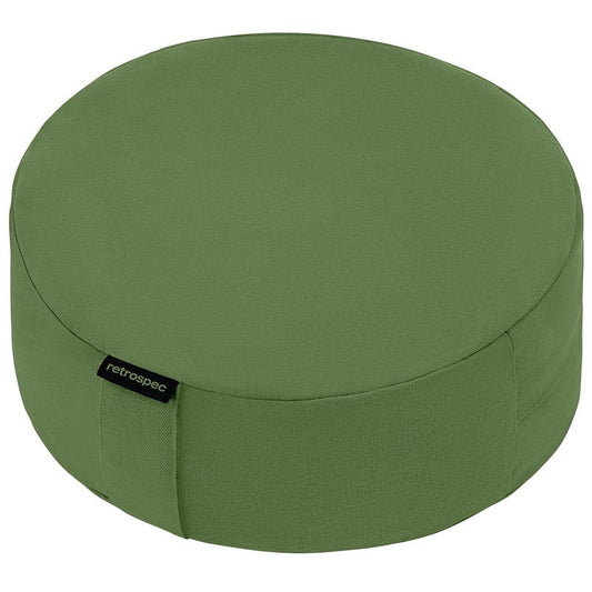 Retrospec Sedona Zafu Meditation Cushion & Floor Pillow with Buckwheat Hulls - Adjustable Yoga Accessory for Women - 13in Round Cotton Seat with Handle & Washable Cover