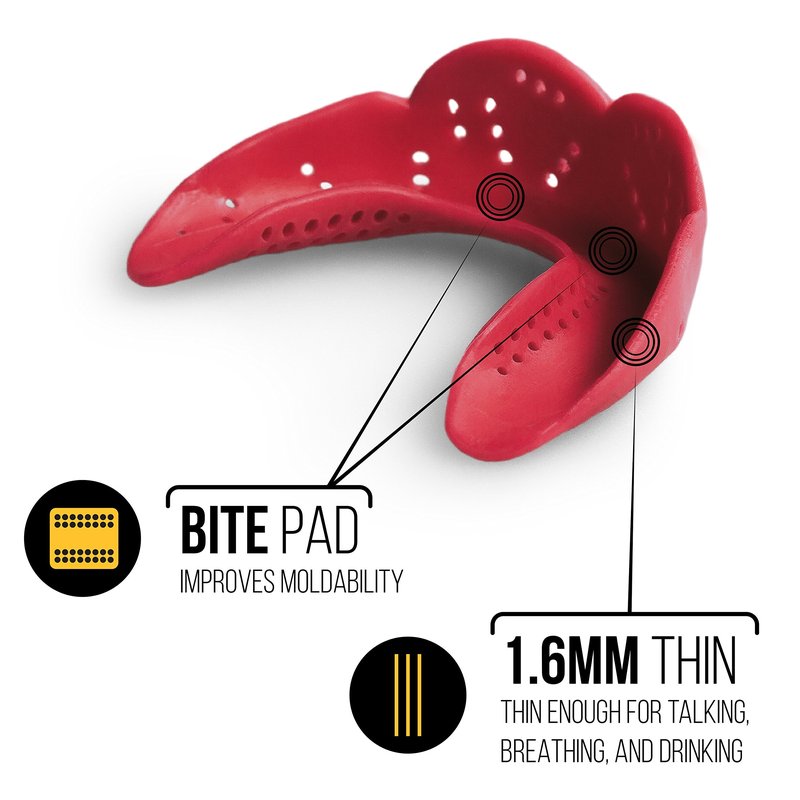 SISU Mouth Guards Aero 1.6mm Custom Fit Sports Mouthguard for Youth/Adults, Sunny Yellow, Medium