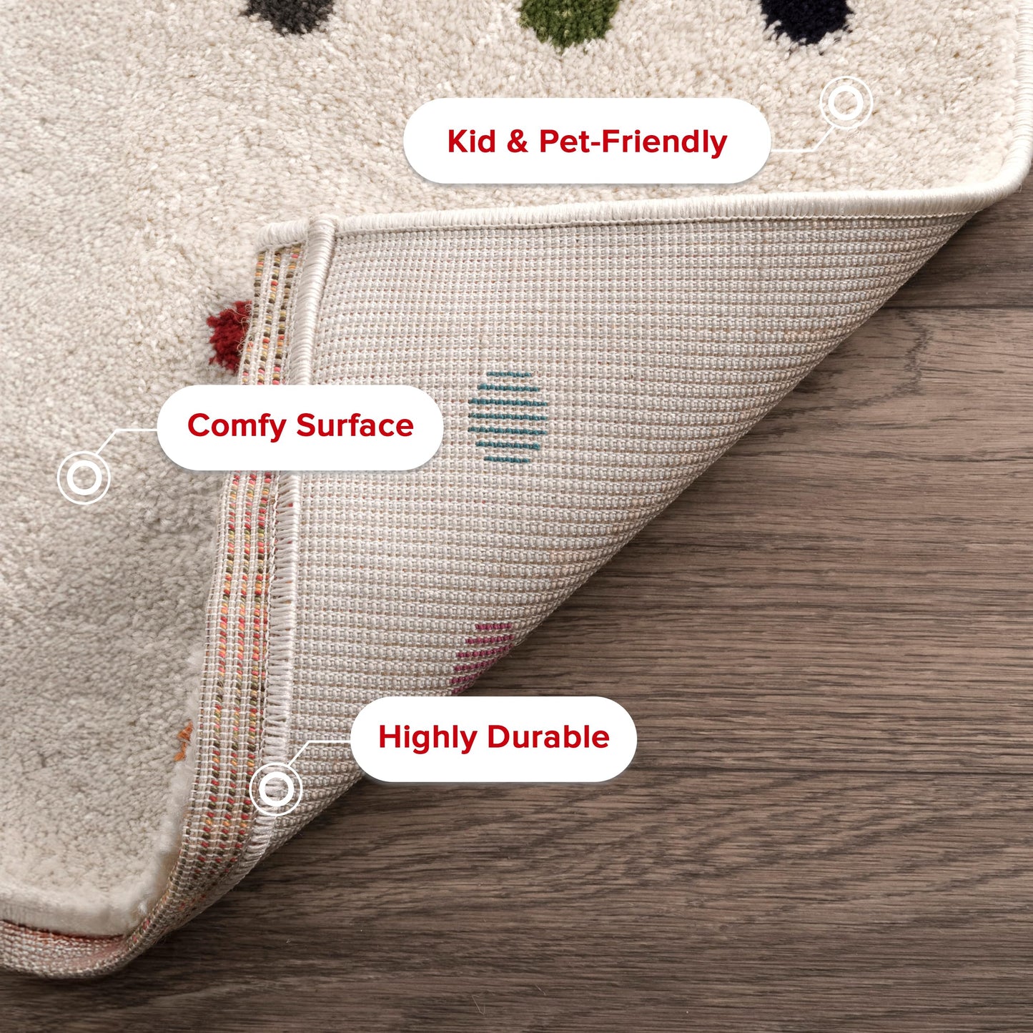 Nuloom Dorie Multicolor/Ivory, 3' x 5', Polka Dot, Soft and Cozy, High Traffic, Stain Resistant, Easy Clean, Durable Area Rug for Bedroom, Living Room, Dining Space, Den, Foyer, Entryway