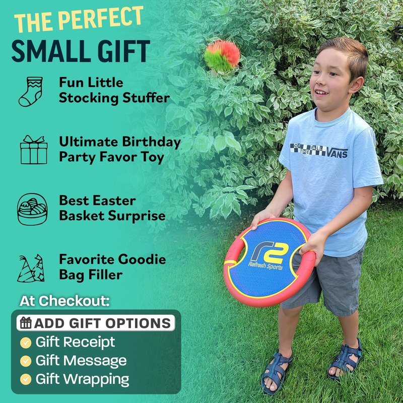 Kids Bouncy Paddles & Flying Disc: Summer Gifts For Boys & Gift Ideas for Kids 2026 - Sports Gifts & Sports Games For Boys 8-12 Toss & Catch Games & Yard Toys Outdoor Games For Kids With Stringy Balls