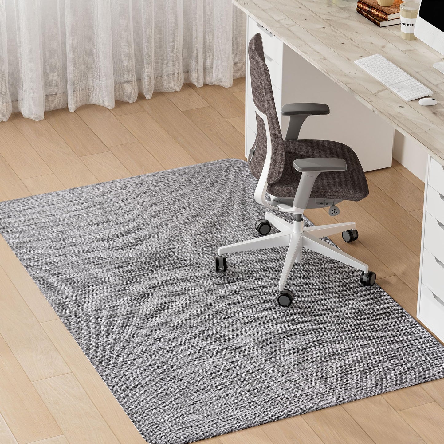 Cybstrax Office Chair Mat for Hardwood & Tile Floor, 46"x60" Desk Computer Chair Mat, Anti Slip, Non-Curve, Floor Protector Under Desk Low-Pile Office Rug for Rolling Chair