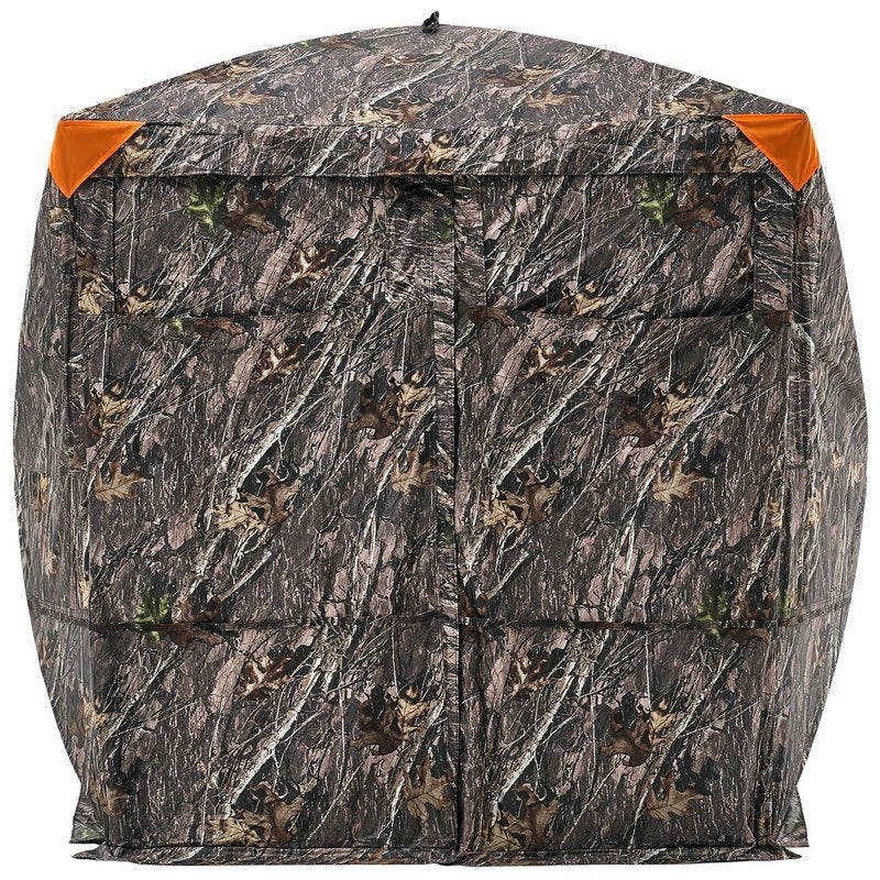 VEVOR Hunting Blind, 4-5 Person See Through Ground Blinds with Carrying Bag, 270 Degree Portable Camouflage Tent, Durable Concealed Shelter with Silent Magnetic Door and Window, for Turkey and Deer