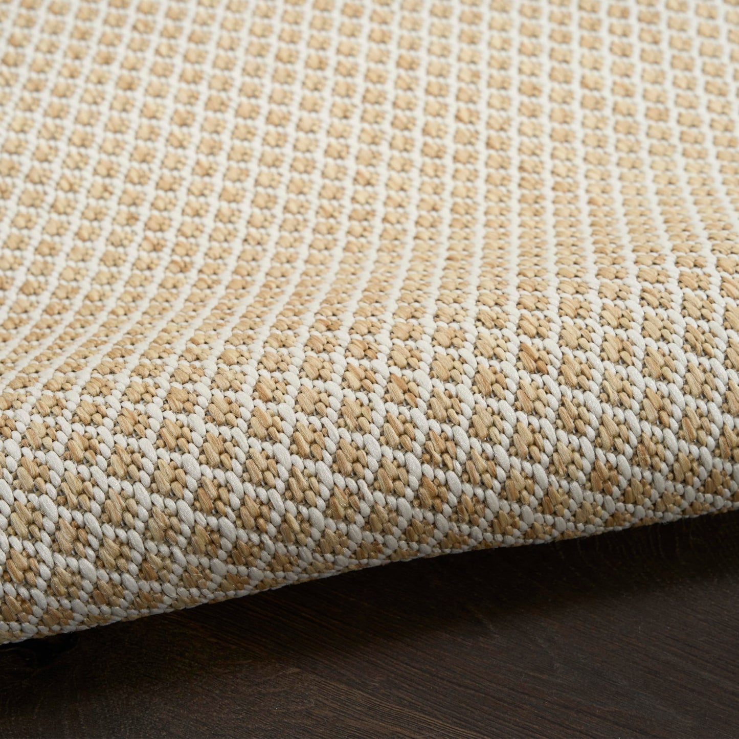 Nourison Home Courtyard Natural 9' x 12' Area Rug - Easy Clean, Non Shedding, Bed Room, Living Room, Dining Room, Kitchen (9' x 12')