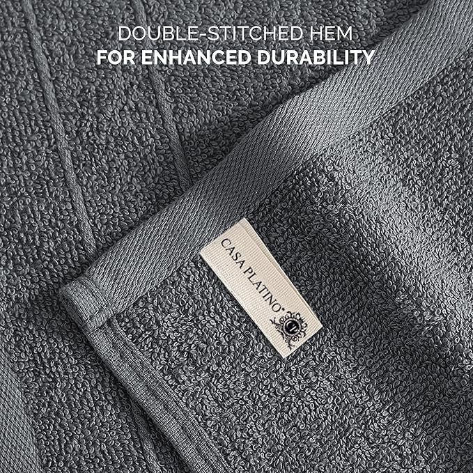 Casa Platino Wash Cloths Pack of 6-100% Cotton Washcloths