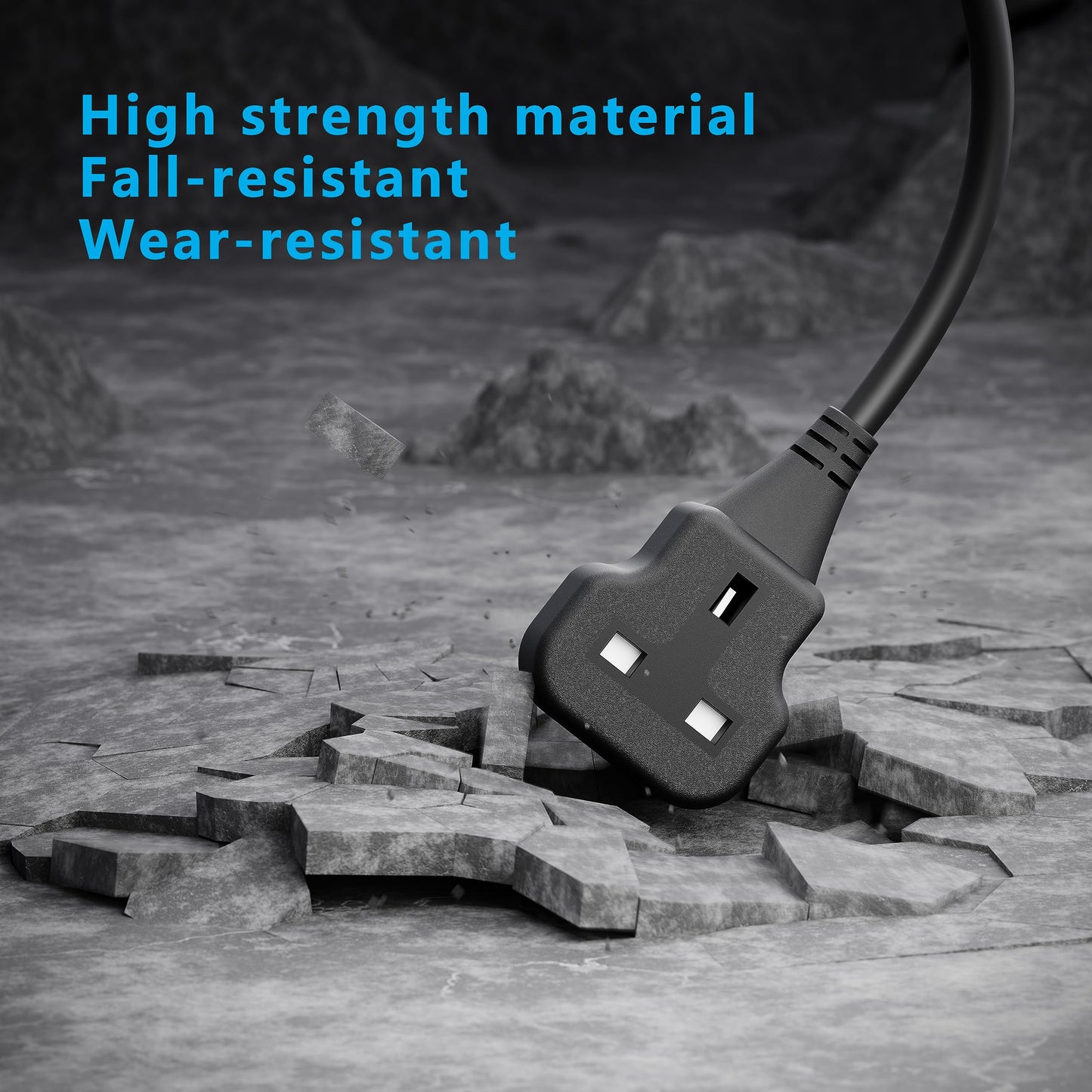 1 Meter Short Extension Lead Single Plug Socket Power Cable 13 Amp Extension Cord Electrical Socket Black