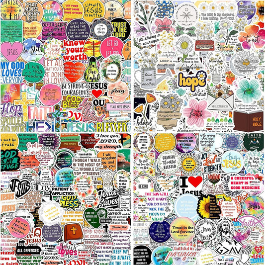 220Pcs Inspirational Christian Stickers, Waterproof Bible Verse Jesus Stickers for Water Bottles Laptop Scrapbook Journaling Planner, Bible Study Vision Board Supplies Christian Easter Gifts for Kids