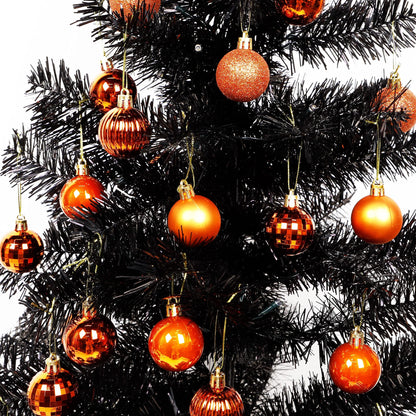 Lulu Home Halloween Ball Ornaments, 34 Ct 1.57" Pre-Strung Hanging Ornament Decorations, Shatterproof Plastic Balls for Holiday Party Wreath Garlands Trees, Orange