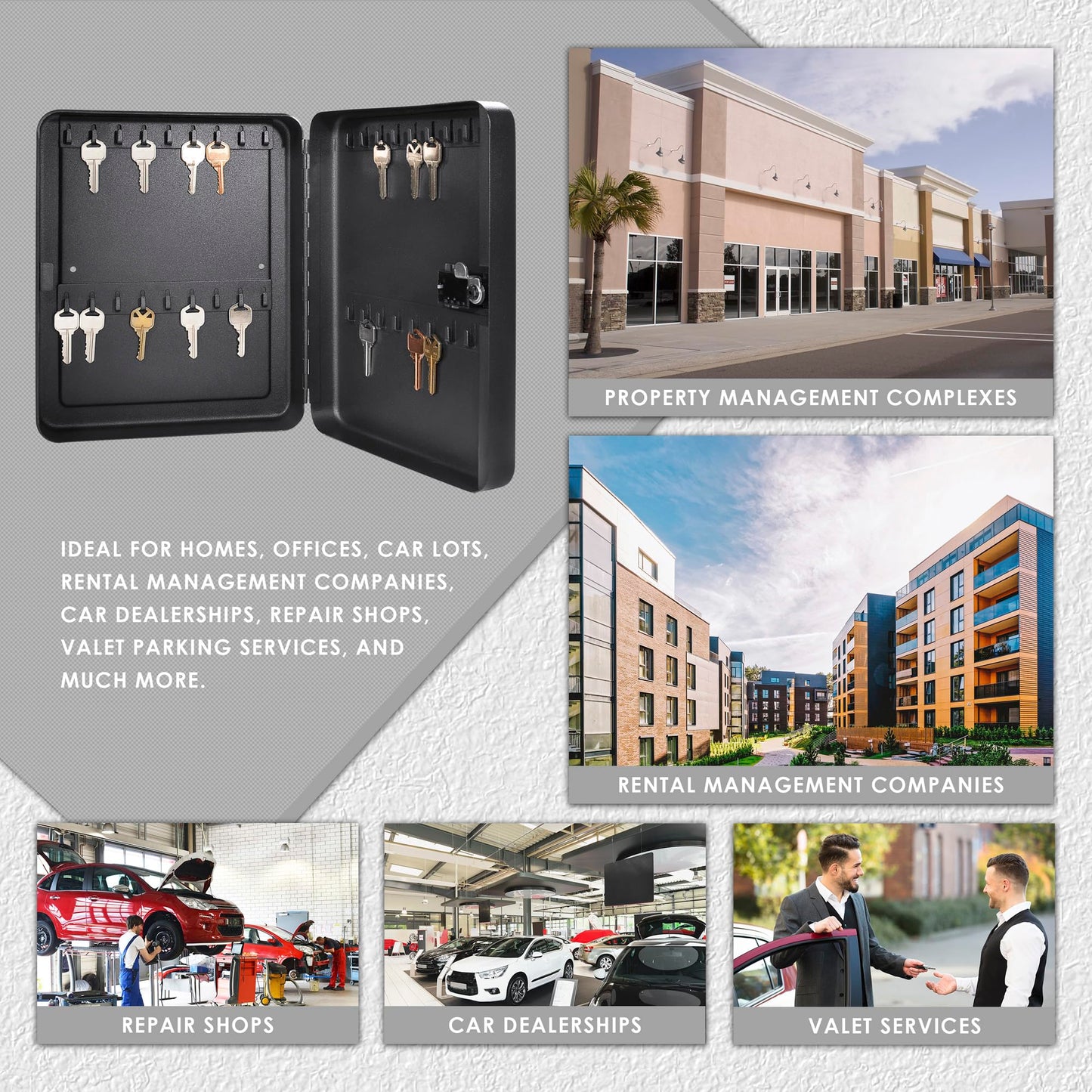 Barska Wall Mount Key Cabinet with Combination Code – Steel Locking Key Organizer Box for Home, Office, Business, Rental Property, and Commercial Use