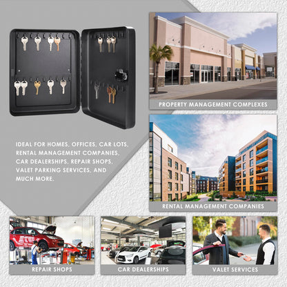 Barska Wall Mount Key Cabinet with Combination Code – Steel Locking Key Organizer Box for Home, Office, Business, Rental Property, and Commercial Use