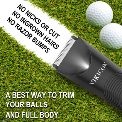 Manscape Trimmer for Men, VIKICON Pubic/Body Hair Trimmer, Electric Ball Trimmer for Private Parts, IPX7 Waterproof Body Goomer Shavers, USB-C Charging, Gifts for Men, New HT871
