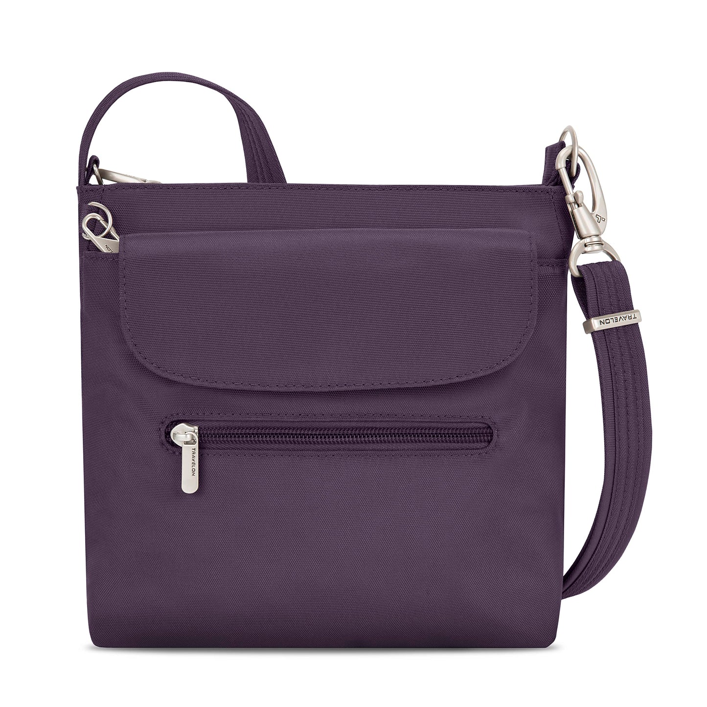 Travelon Anti-theft Classic Mini Shoulder Bag Sling Tote, Purple