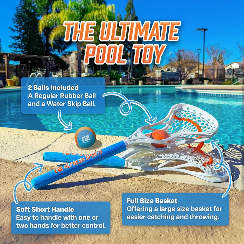 Mini Toss Lacrosse Sticks - Pool Games & Outdoor Beach Lacrosse Gifts - Best Beach Toys for Kids All Ages & Gifts for Teen Boys Ages 3 4 5 6 7 8 9 10 11 12 + Year Old Boys Toys Gift Ideas 2026