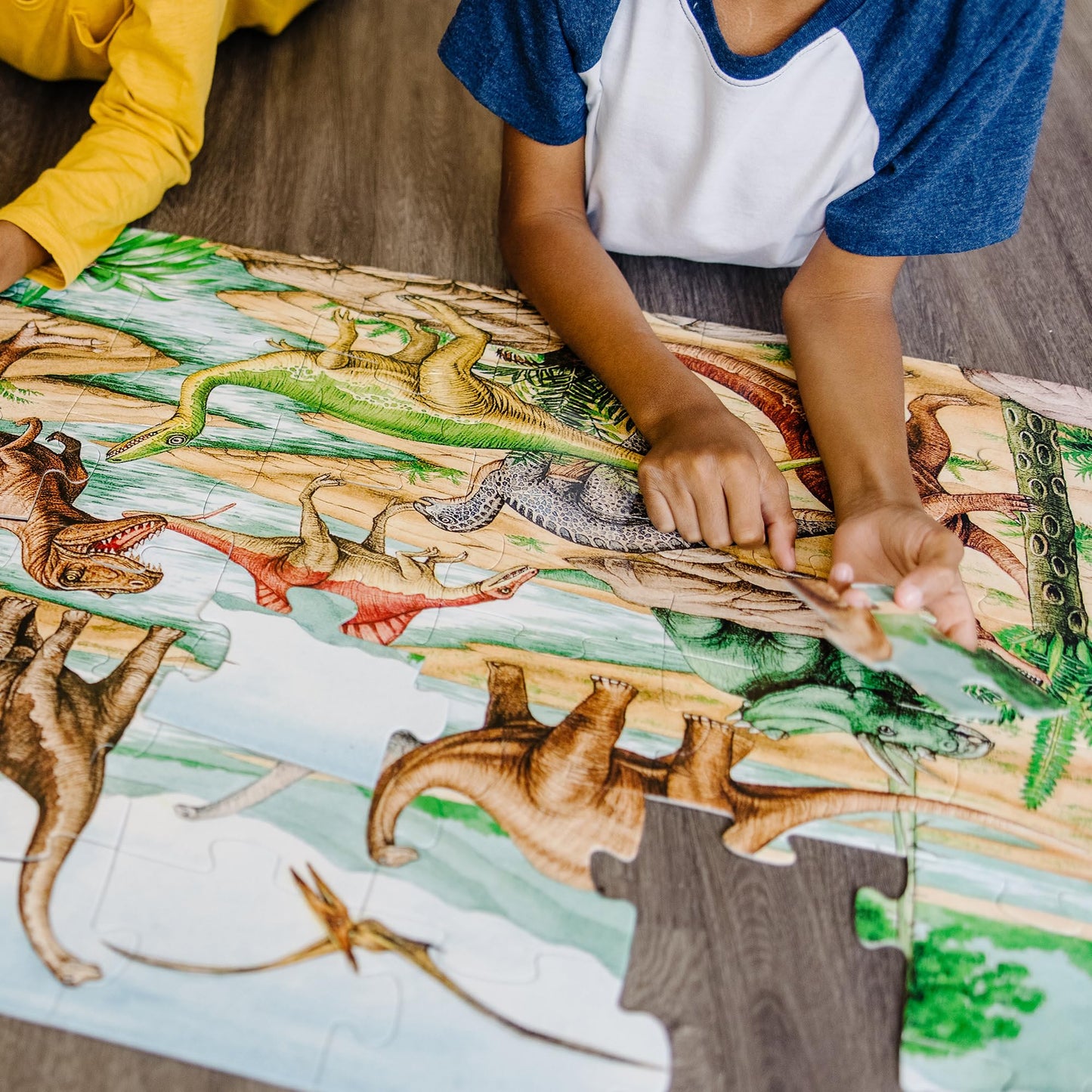 Melissa & Doug Dinosaurs Floor Puzzle - 48 Pieces (2 Feet x 3 Feet Assembled) - FSC Certified
