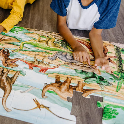 Melissa & Doug Dinosaurs Floor Puzzle - 48 Pieces (2 Feet x 3 Feet Assembled) - FSC Certified