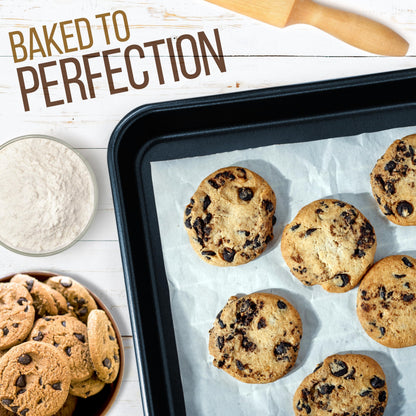 Nutrichef Non-Stick Cookie Tray Set- 2-Piece, Easy Clean, Stackable Cookie Sheets, Dishwasher Safe, Oven Safe, PFOA Free, Non-Toxic Bakeware, Perfect for Baking & Roasting- Blue