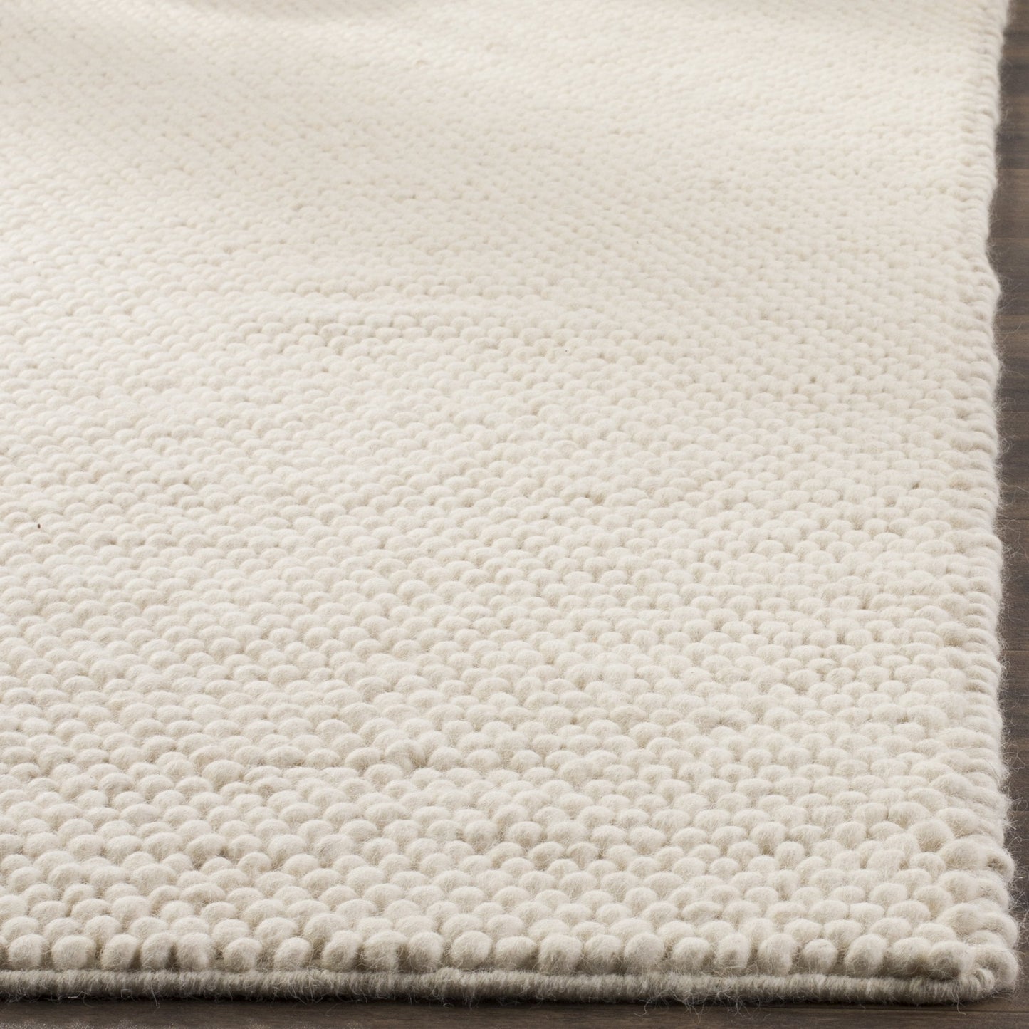 SAFAVIEH Natura Collection Area Rug - 8' Square, Ivory, Handmade Wool Blend, Textured Design, Ideal for Living Room, Bedroom, Dining Space (NAT620A)