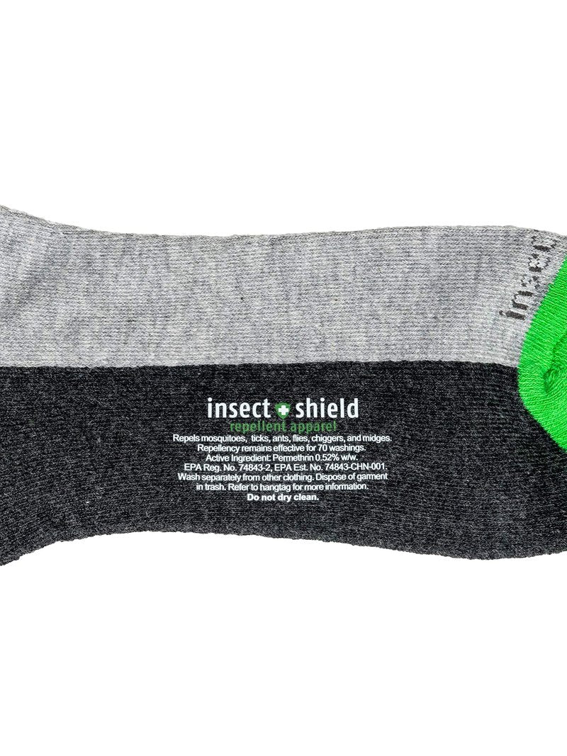 Insect Shield Sport Crew Sock, Stretchy and Comfortable Crew Socks with Padding and Tick Protection