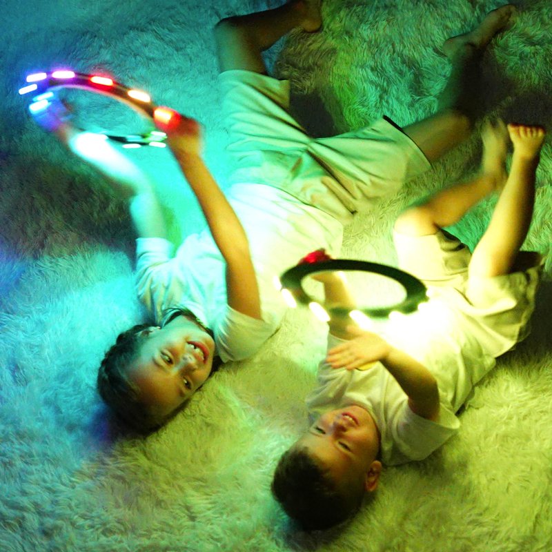 TOSY Flying Ring - 12 Monocolor LEDs, Super Bright, Lost Mode, Auto Light Up, Easter Basket Stuffers Gift for Kid/Teen/Boy/Girl, Safe, Waterproof, Pool/Beach/Camping Toy (Red)