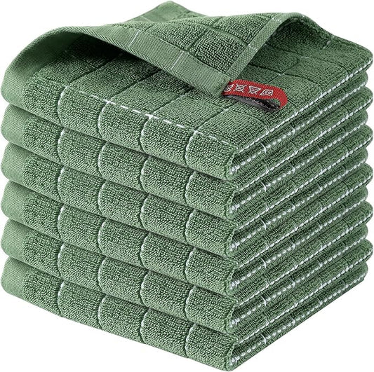 Homaxy 100% Cotton Terry Kitchen Dish Cloths, Ultra Soft and Absorbent Dish