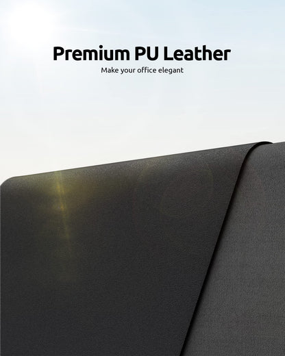 YSAGi Leather Desk Pad Protector, Office Desk Mat, Large Mouse Pad, Non-Slip PU Leather Desk Blotter, Laptop Desk Pad, Waterproof Desk Writing Pad for Office and Home (Black, 23.6" x 13.8")