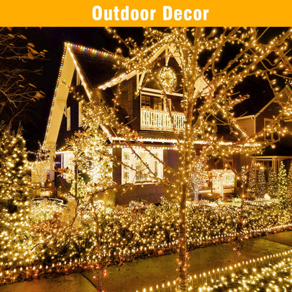 Nisocy 200 LED Christmas Connectable String Lights Outdoor Waterproof – Warm White Fairy Lights with Plug, Tree Lights for Patio, Garden, Bedroom, Wedding, Party, Decor (66FT)