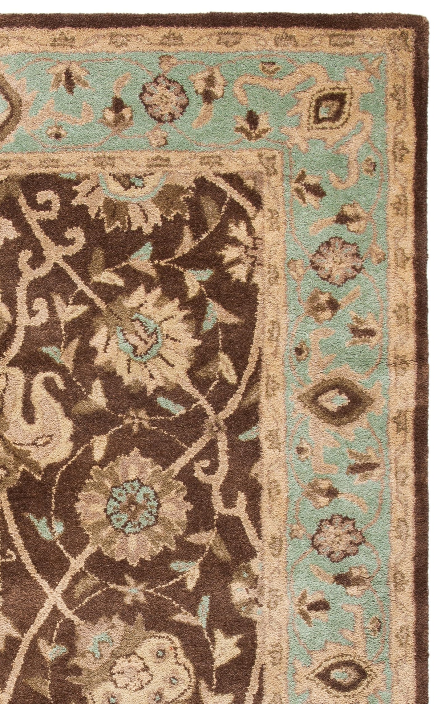 SAFAVIEH Antiquity Collection Accent Rug - 3' x 5', Brown & Green, Handmade Traditional Oriental Wool, Ideal for High Traffic Areas in Entryway, Living Room, Bedroom (AT21G)