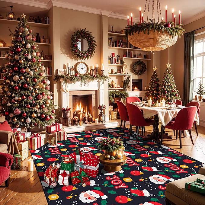 2' X 3' Christmas Rug Santa Claus Area Rugs Washable for Entryway Bedroom Nursery Dorm Laundry Xmas Door Mat for Kids Girls Boys Merry Christmas Indoor Doormat
