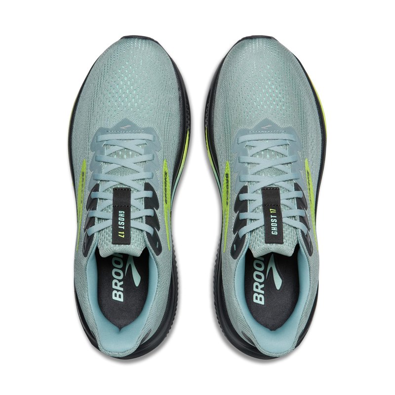 Brooks Men's Ghost 17Sneaker, Gray Mist Yucca Nightlife, 10.5 US
