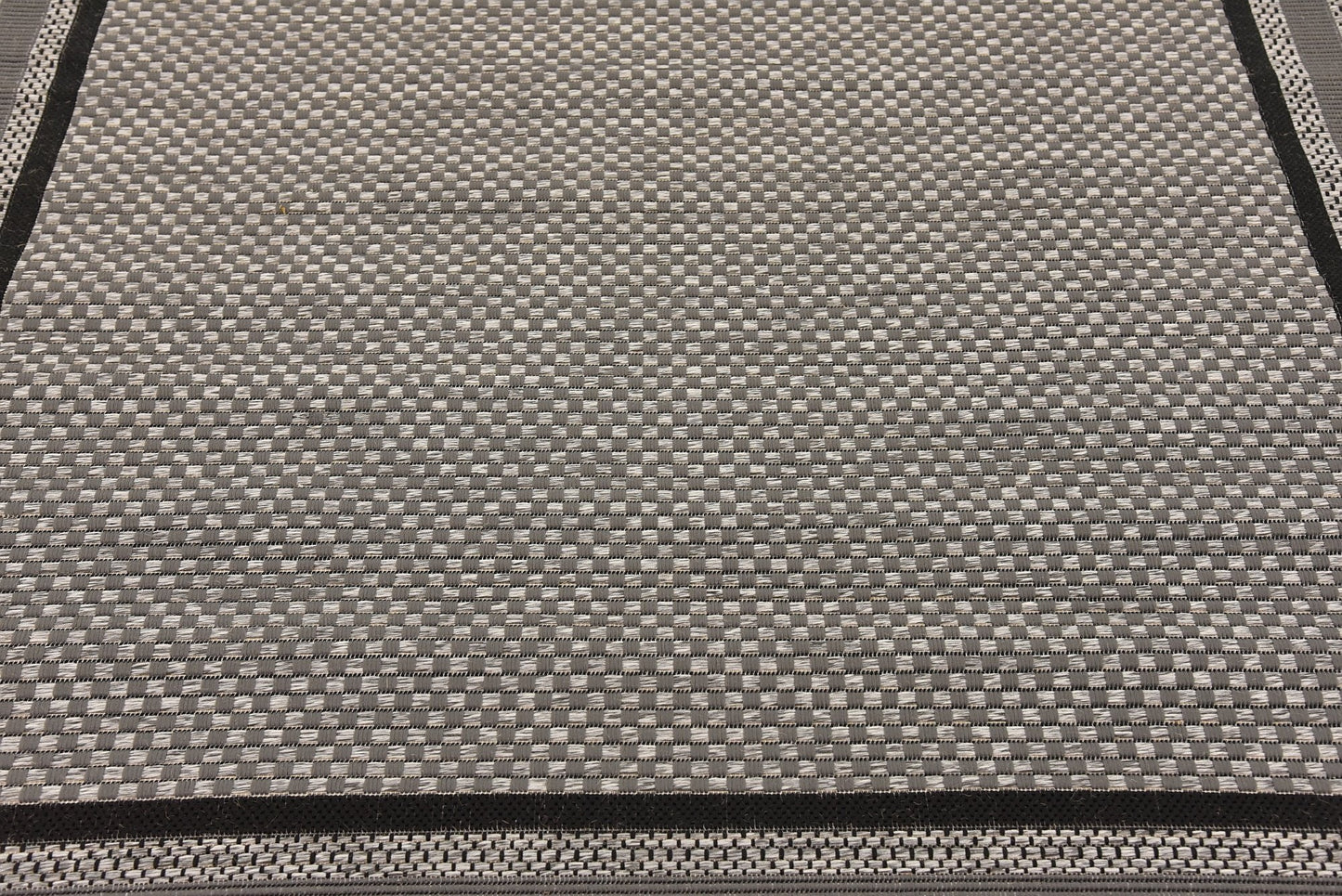 Unique Loom Outdoor Border Collection Area Rug - Multi Border (6' Square, Gray/ Black)