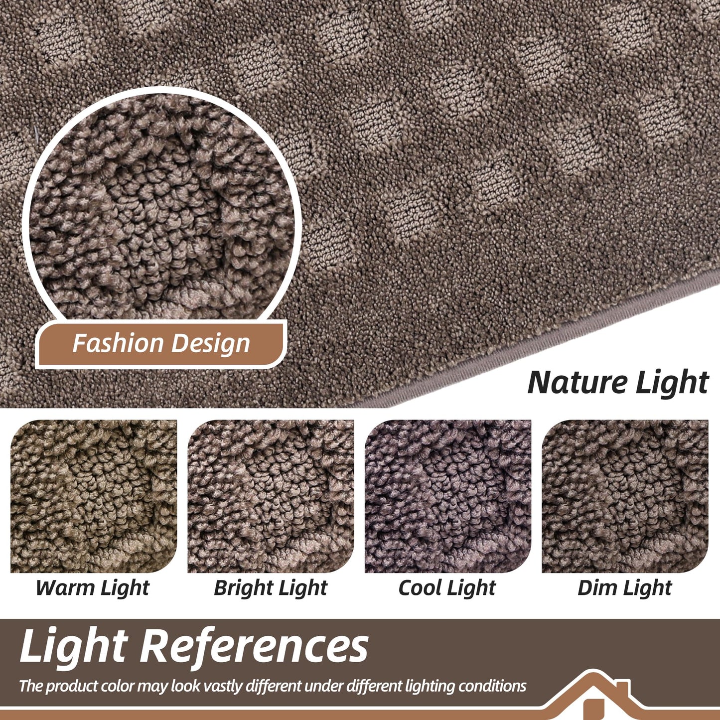 BEQHAUSE Dirt Trapper Door Mats 24"x36", Non-Slip Waffle Doormat Indoor Entrance Low-Profile, Dirt Resist and Absorbent Entryway Rugs Washable Inside Welcome Floor Mat for Front Back Door, Brown