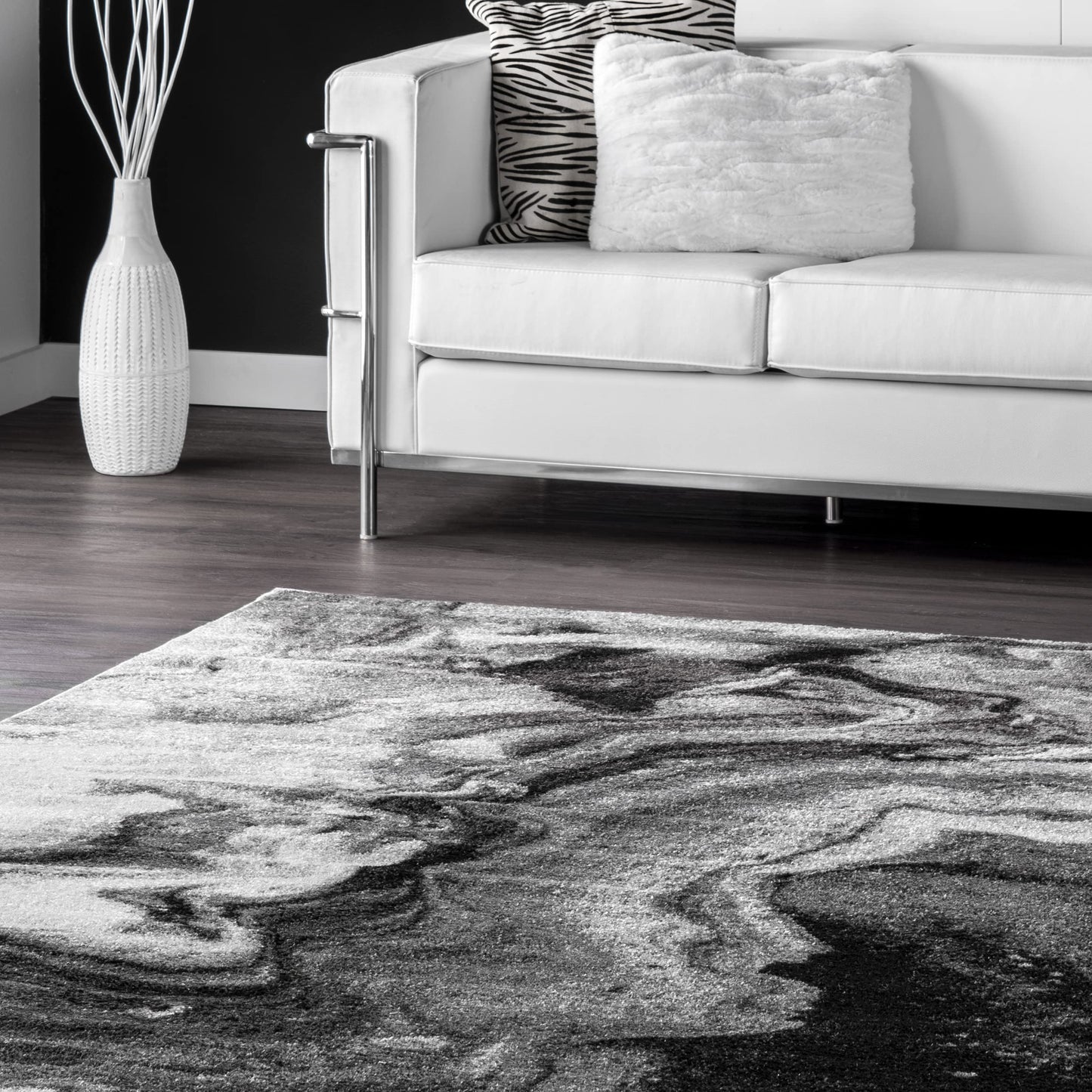Nuloom Remona Grey/Ivory, 5' x 8', Modren Abstract, Soft and Cozy, High Traffic, Stain Resistant, Easy Clean, Durable Area Rug for Bedroom, Living Room, Dining Space, Den, Foyer, Entryway
