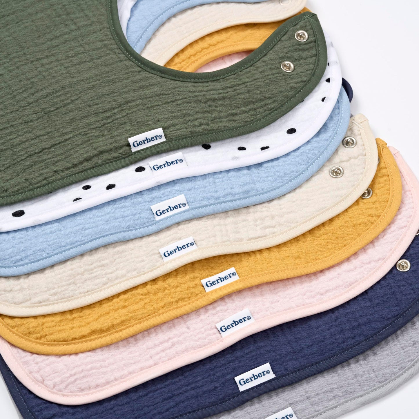 Gerber Baby Muslin 8 Pack Drooling Bibs, Multi Boy, One Size