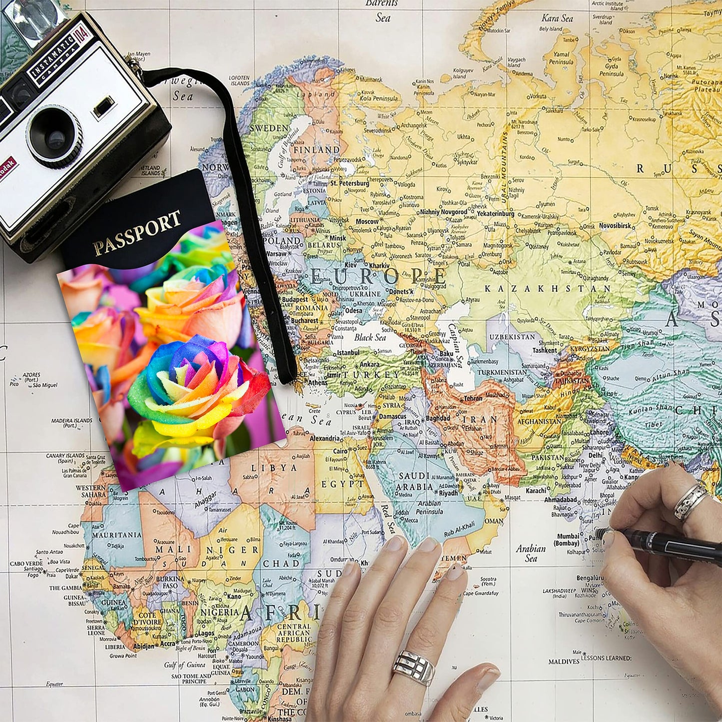 CARSLIFE RFID Blocking Sleeves (9 Credit Card & 3 Passport Sleeves) - Anti RFID Identity Theft Protection, Beautiful Flowers Design