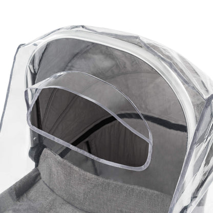 Zamboo Universal Rain Cover for Pram Carrycot (e.g. Hauck, Joie, ABC-Design etc.) | Air Circulating, Water Resistant and Durable Baby Protection Rain Shield (PVC-Free) - Grey
