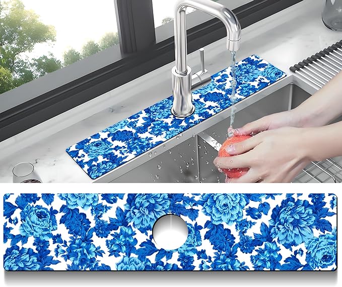 Kitchen Sink Splash Guard Faucet Mat Super Absorbent Fast Drying Mat Sink