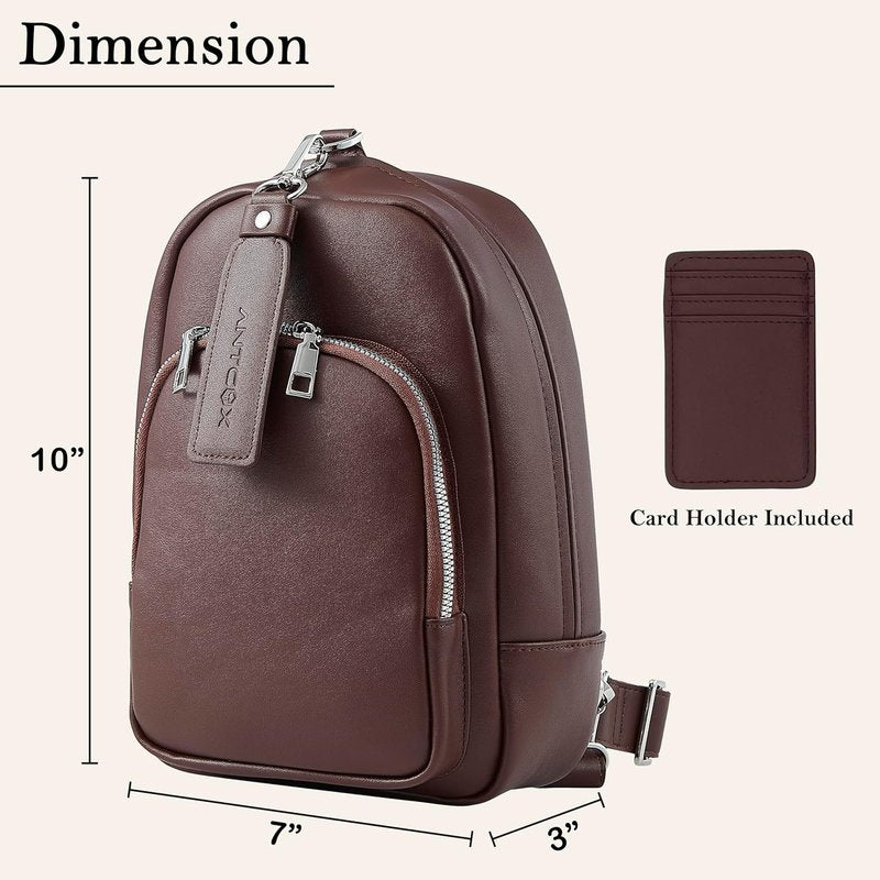 Sling Bag for Men & Women - Magnetic Closure EDC Crossbody Bag | Concealed Carry with Holster (Dark Brown)