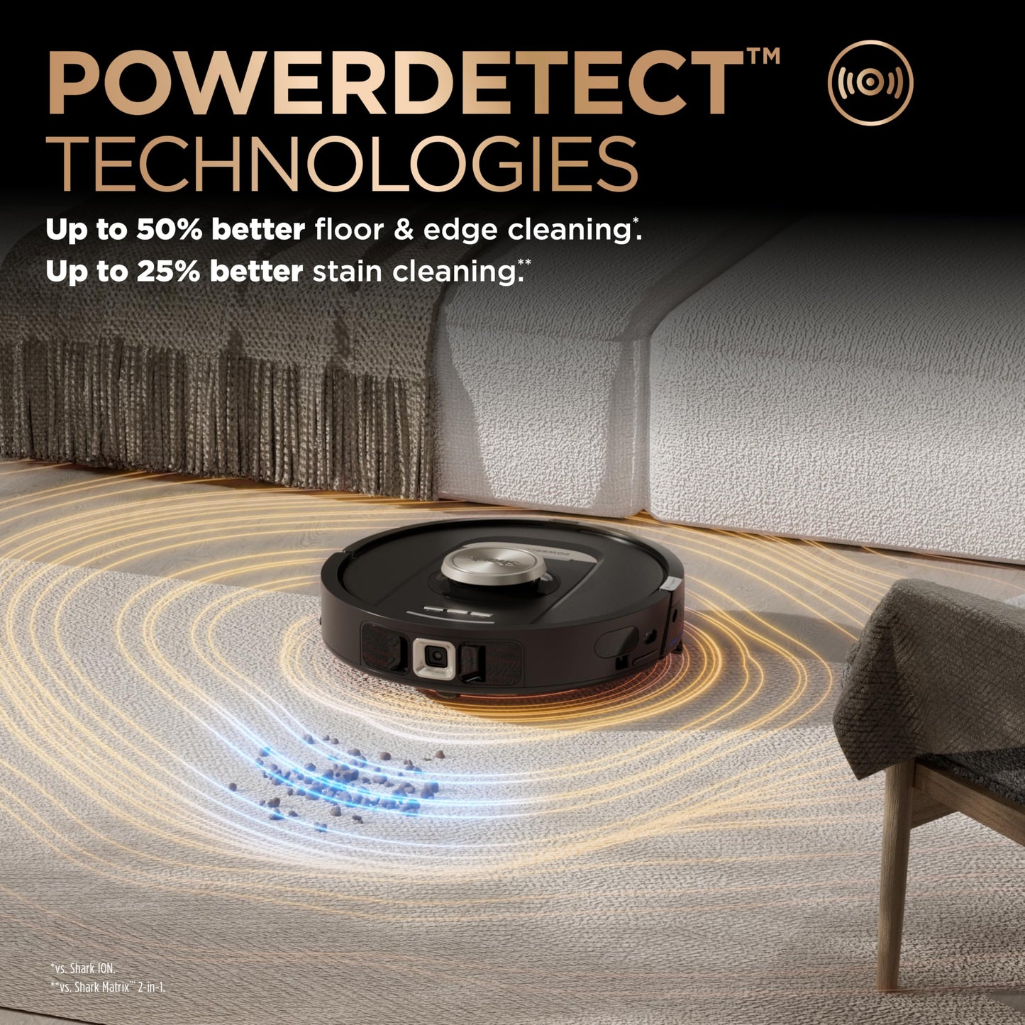 Shark Robot Vacuum & Mop Combo, PowerDetect NeverTouch Pro,Self-Emptying,Self-Refill with Self-Clean Pad Wash & Dry, 60-Day Debris Capacity,30-Day Refill Tank, 5PowerDetect Technologies,White,AV2800ZE