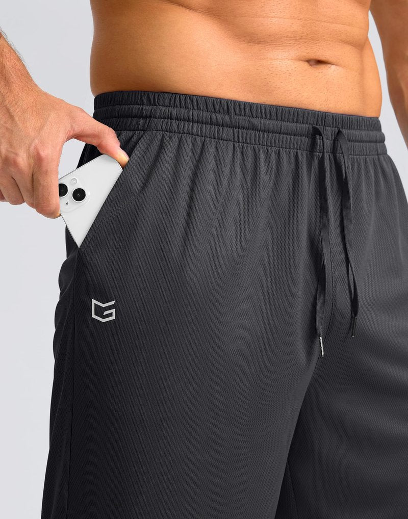 G Gradual Men's Athletic Shorts with Pockets 11" Long Basketball Shorts Lightweight Quick Dry Gym Workout Shorts for Men(Dark Gray,XXXL)