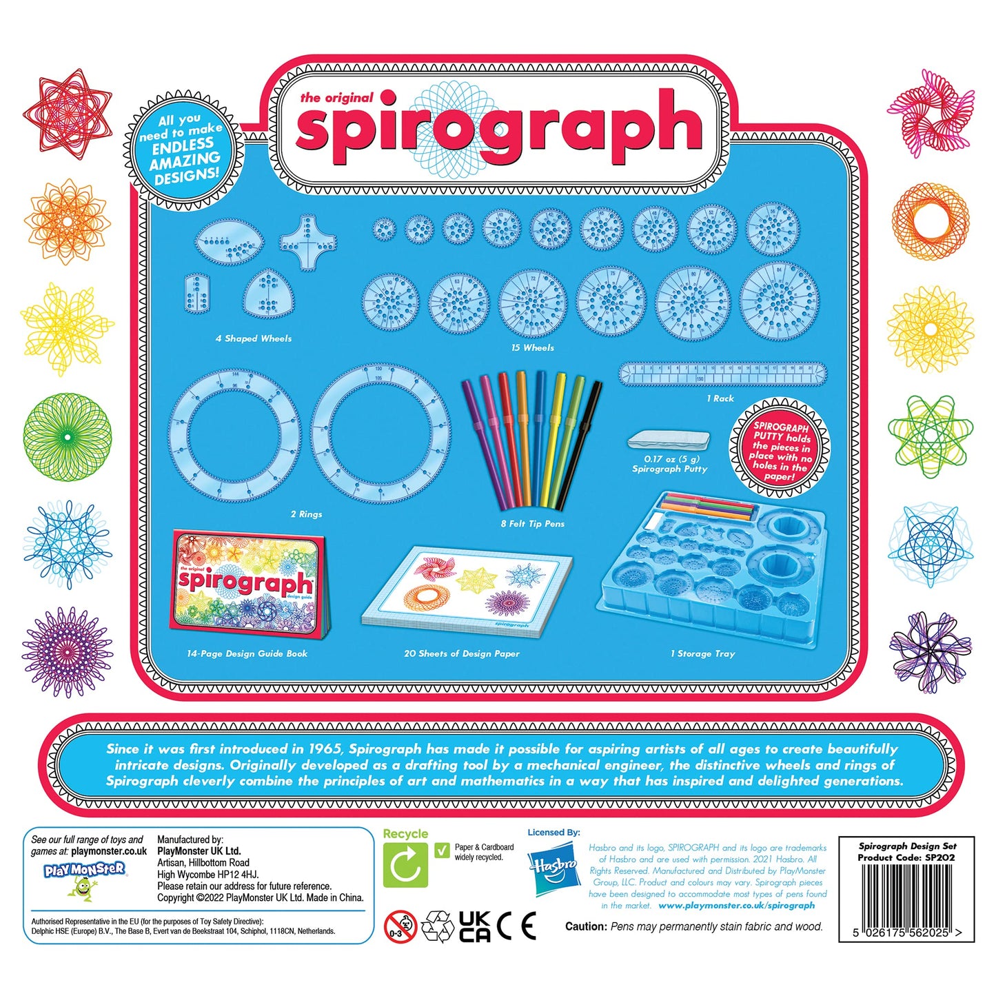 Spirograph Original Set - Create Amazing Endless Designs - 30 Pieces Set Including Precision Parts, Pens & Spiro-Putty - Creative Arts & Crafts Activity for Ages 8 and up - Packaging May Vary