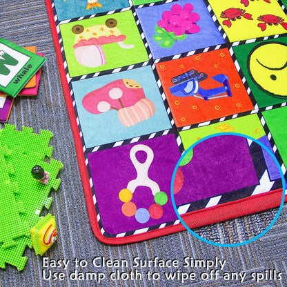 teytoy Baby Mats for Floor Alphabet Kids Rug Crawling Mat Play Rugs for Children Super Soft Non-Slip Colourful Foldable Playmats for Toddlers, 112 * 151cm Extra Thick (0.6cm)
