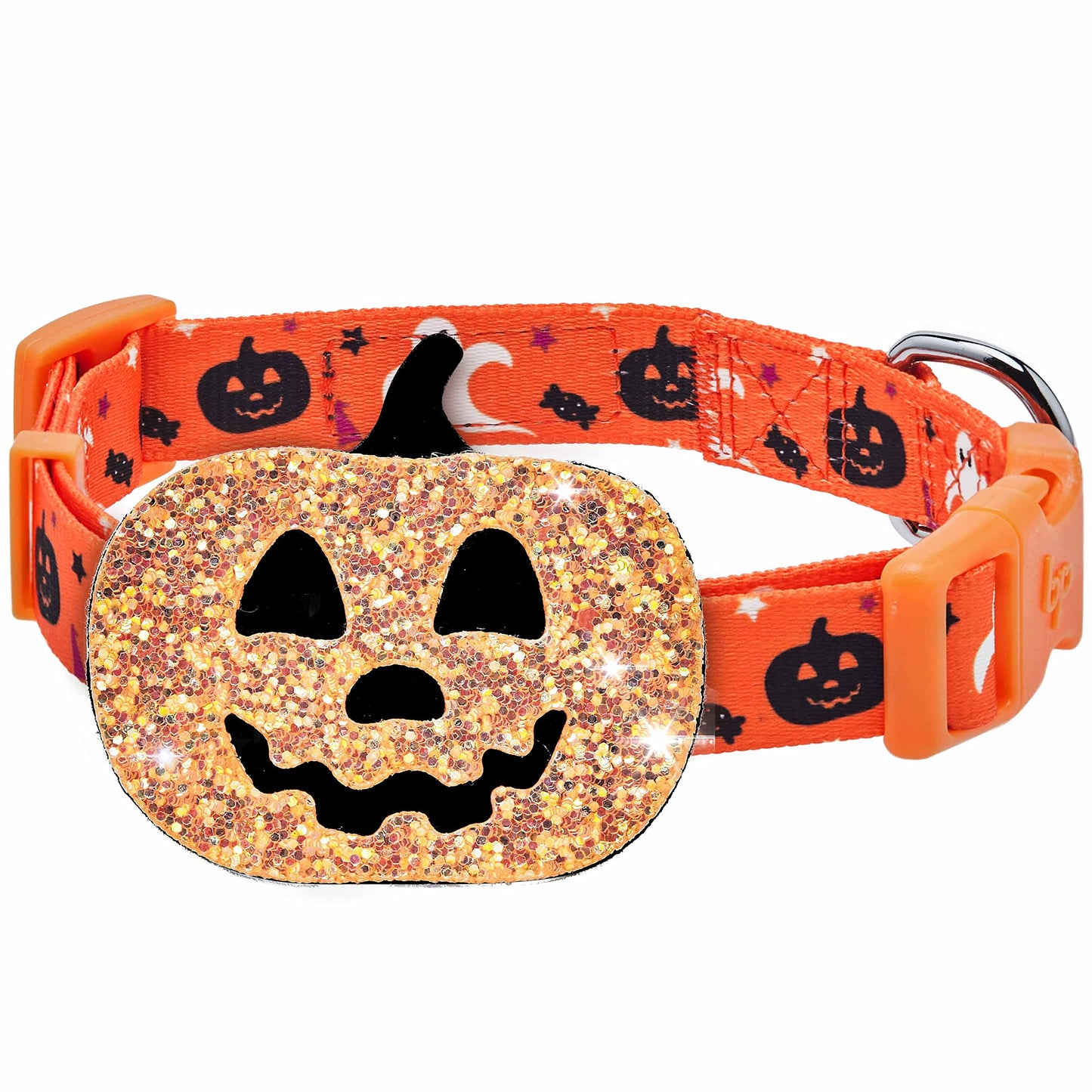Blueberry Pet Halloween Party Adjustable Dog Collar with Detachable Pumpkin Accessory, Small, Neck 12"-16"