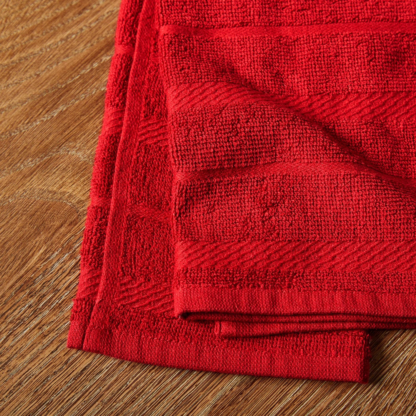 KitchenAid Albany Kitchen Towel 4-Pack Set, Passion Red/White, 16"x26"