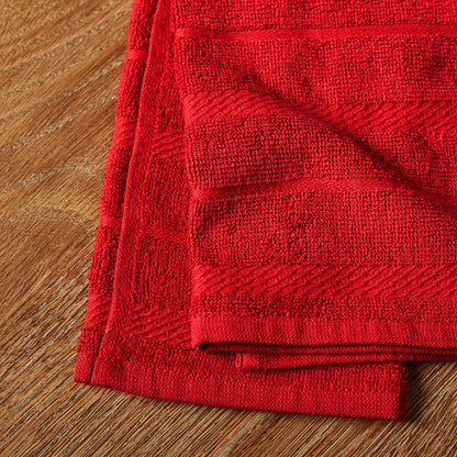 KitchenAid Albany Kitchen Towel 4-Pack Set, Passion Red/White, 16"x26"