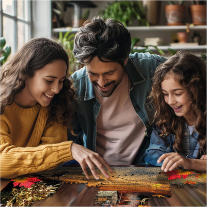 White Mountain Jack O Lanterns Halloween Puzzles 1000 Pieces Pumpkin Puzzle for Fall and Autumn