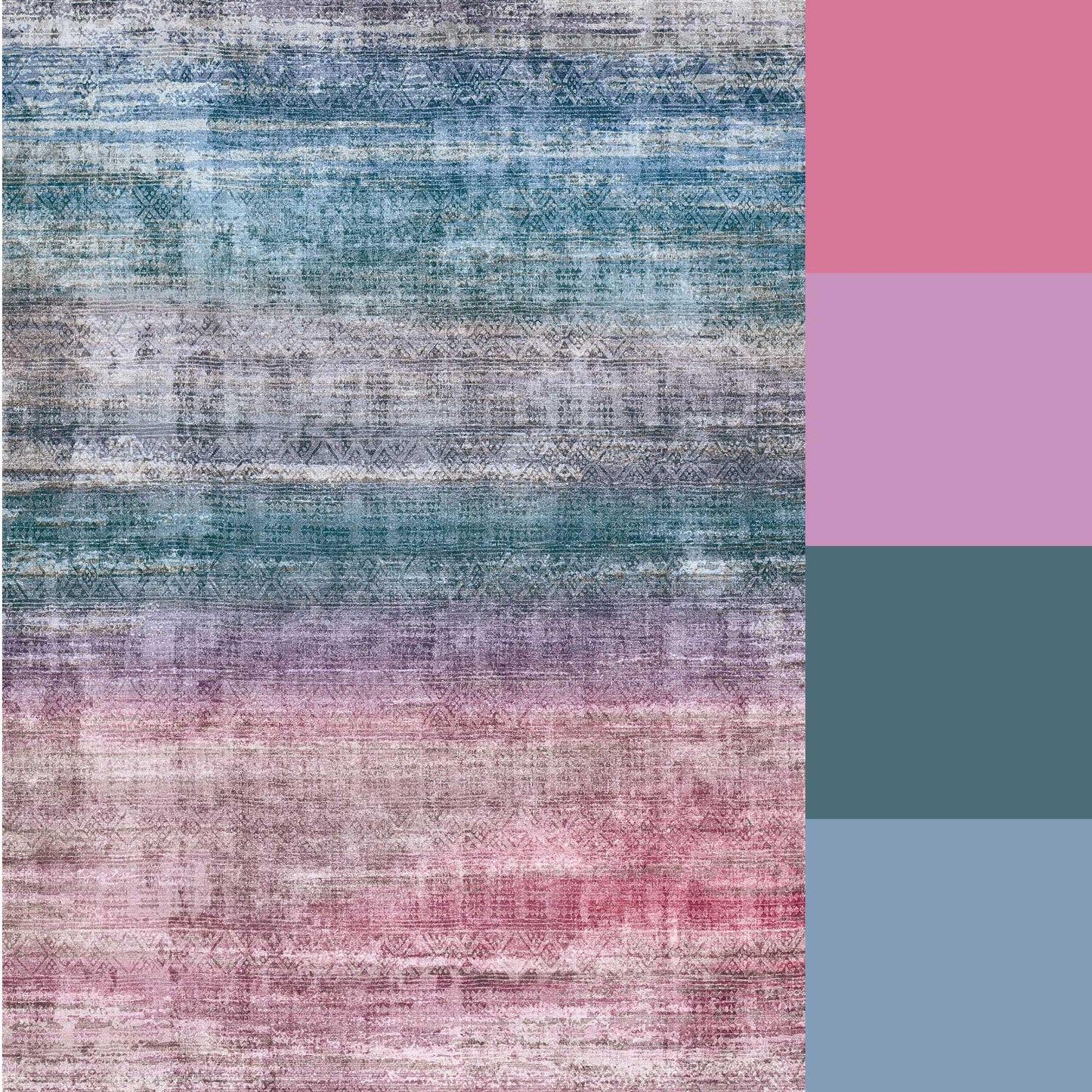 Kokia Abstract Area Rugs 9x12 Bedroom Washable Decor Low Pile Fluffy Non-Slip Non-Shedding Indoor Red Carpet Foldable Stain Resistant Floor Mat Living Room Dining Room, Oslo Orchid
