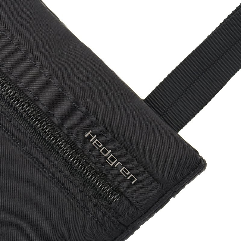 Hedgren LEONCE Crossbody Bag - RFID Protection, Zip Lock, Pen & Slip Pockets, Water-Repellent, 0.92L - Black