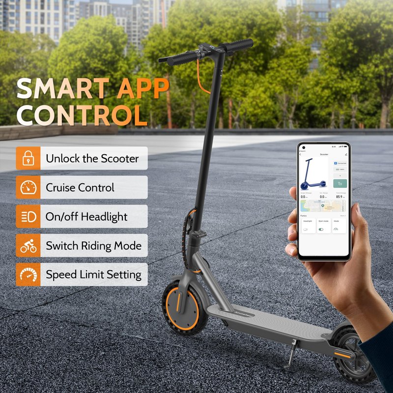 Aovowheel Electric Scooter for Adults, Folding E Scooter with 250W-500W Motor 16-24 Mph Top Speed, Max 15-60Miles Long Range,6.5''/8.5''/10''/14'' Solid Tires Commuting Scooters, Dual Brakes